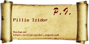 Pillis Izidor névjegykártya